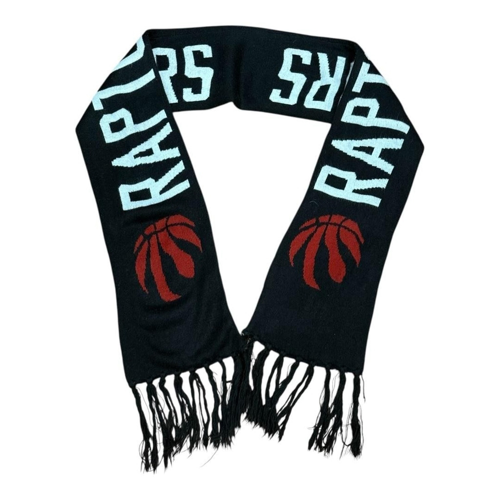 Toronto Raptors Scarf Mens Black NBA Basketball Knit Fringe Fan Gear Winter